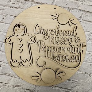 Gingerbread Kisses 10.5" Door Hanger
