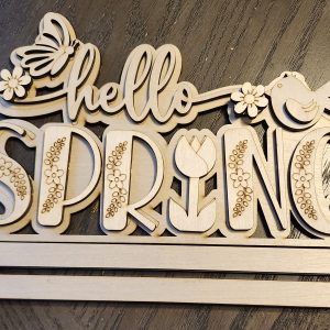 Hello Spring Standing Shelf Sitter