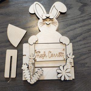 Fresh Carrots Girl Bunny Standing Shelf Sitter