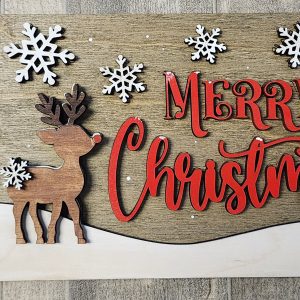 Merry Christmas Reindeer Sign